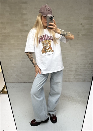 Beaded Baby Tiger tee Bright White A1050060 Ganni 